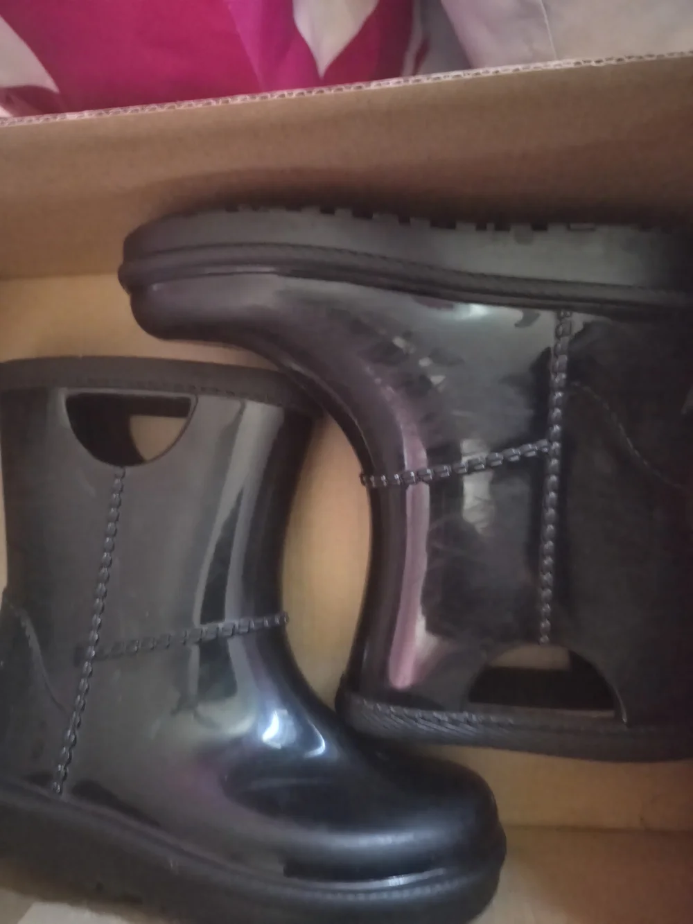 UGG Kids Black Short Rain Boots